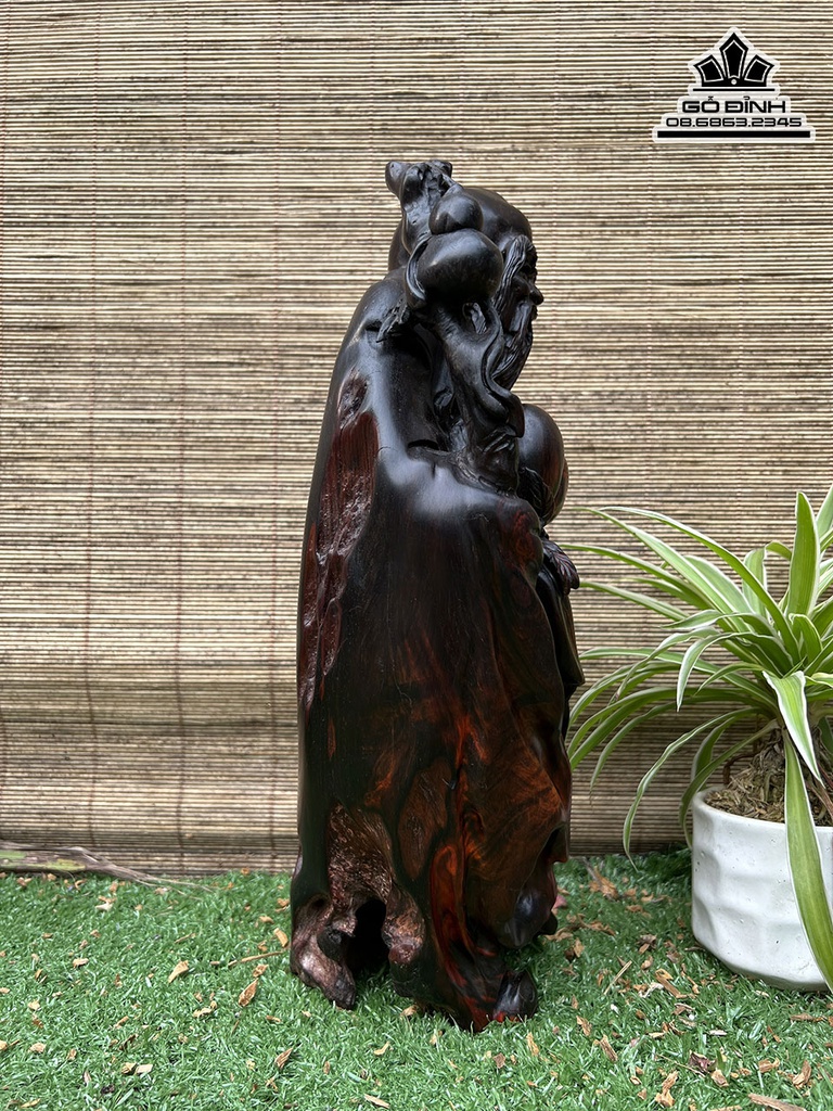 Tượng ông Thọ Gỗ Trắc Cao 35 Ngang 13 Sâu 12 (cm) 1