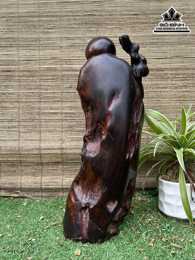 Tượng ông Thọ Gỗ Trắc Cao 35 Ngang 13 Sâu 12 (cm) 2