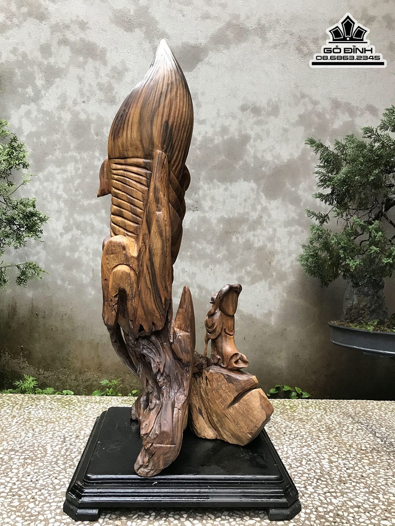 Tượng Phật Quan Âm  Gỗ Bách Xanh Cao 70 Ngang 32 Sâu 24 (cm) 1