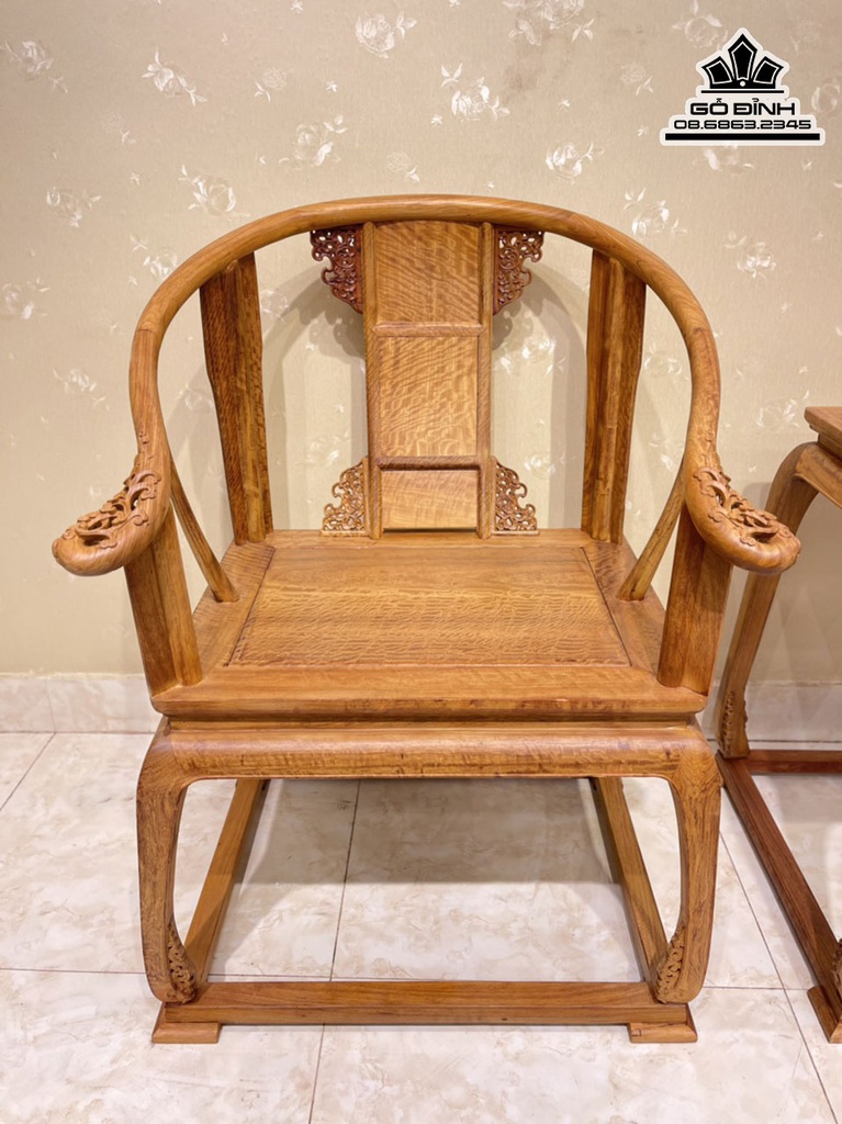 Bộ Bàn Ghé Minh Đế 3 Món Gỗ Nu Sần Hương Cao 96 Ngang 67 Sâu 62 (cm) 1