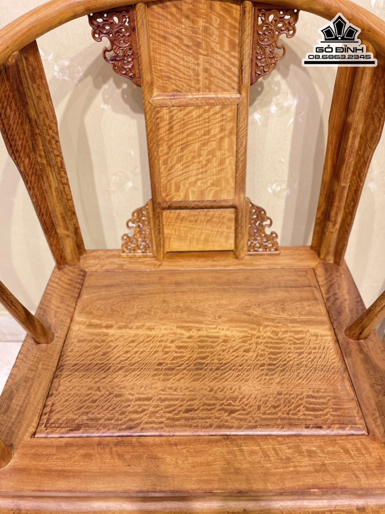 Bộ Bàn Ghé Minh Đế 3 Món Gỗ Nu Sần Hương Cao 96 Ngang 67 Sâu 62 (cm) 2