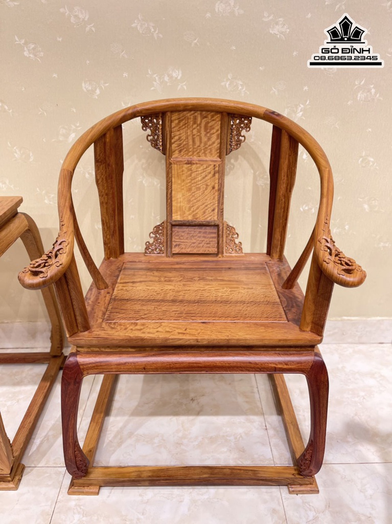 Bộ Bàn Ghé Minh Đế 3 Món Gỗ Nu Sần Hương Cao 96 Ngang 67 Sâu 62 (cm) 3