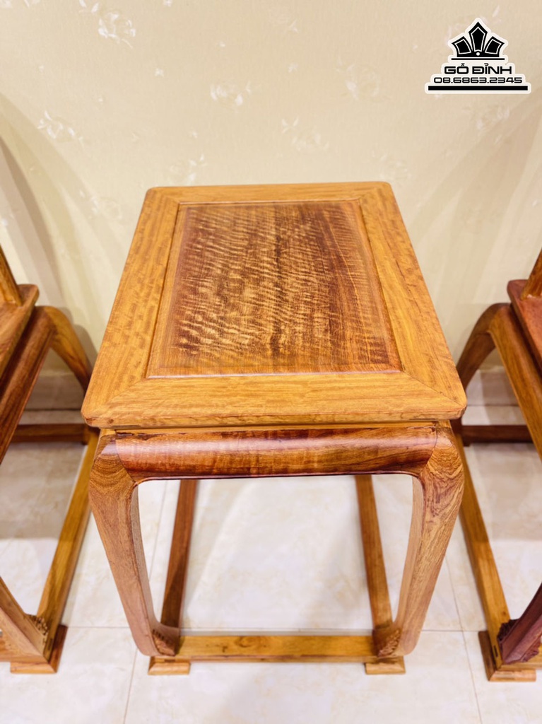Bộ Bàn Ghé Minh Đế 3 Món Gỗ Nu Sần Hương Cao 96 Ngang 67 Sâu 62 (cm) 4