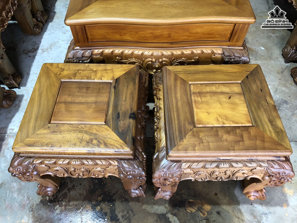 Bộ Bàn Ghế Trường Kỷ Minh Đào Gỗ Bách Xanh Tay 14 11 Món 1