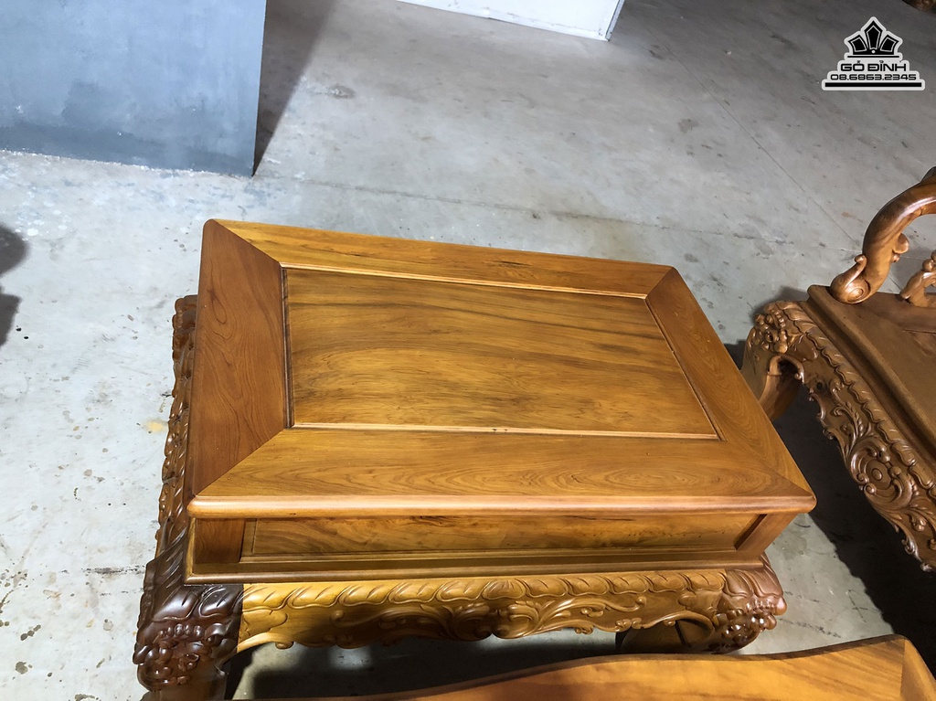 Bộ Bàn Ghế Trường Kỷ Minh Đào Gỗ Bách Xanh Tay 14 11 Món3