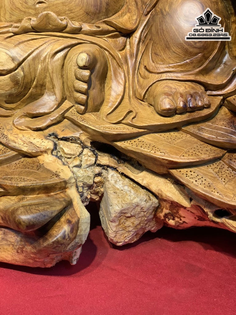 Tượng Phật Di Lặc Ngũ Phúc Gỗ Hương Ôm Đá Cao 51 Ngang 75 Sâu 40 (cm) 1