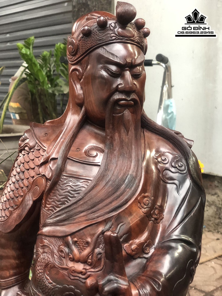 Tượng Quan Công Gỗ Trắc Cao 88 Ngang 24 Sâu 22 (cm) 1