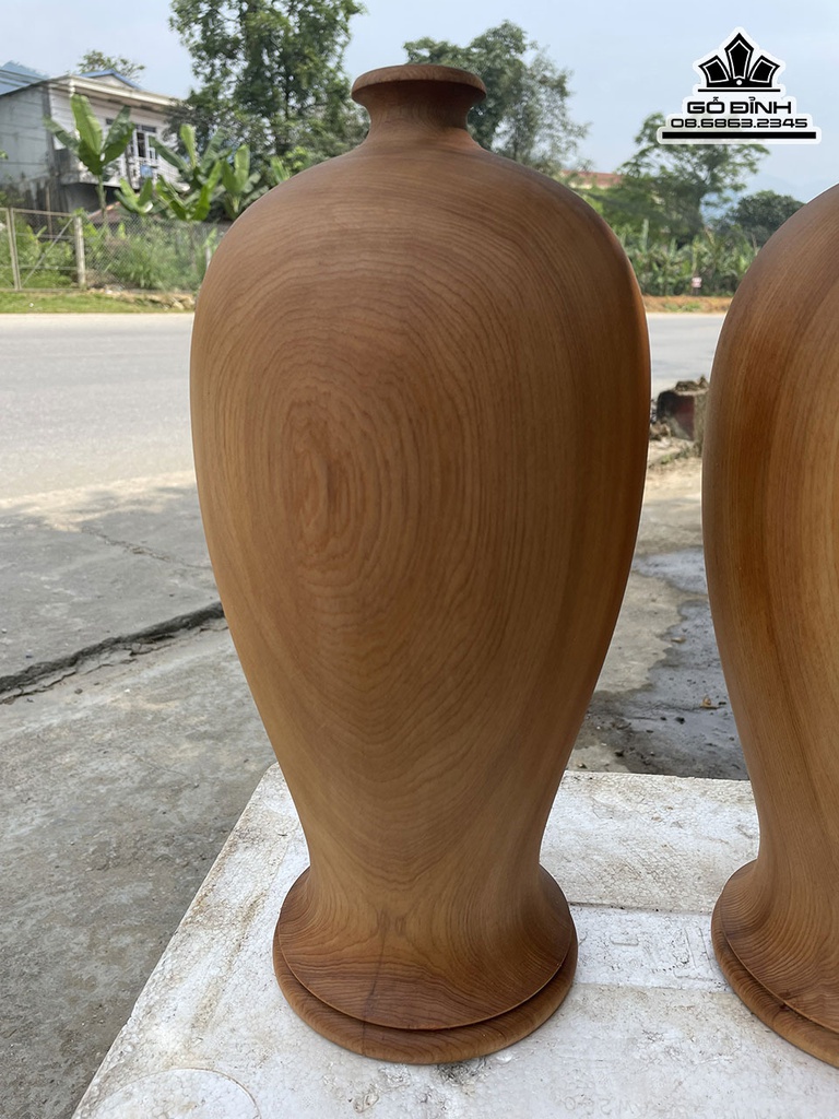 Cặp Bình Phú Quý Gỗ Ngọc Am Cao 41.5 Đường Kính 20 (cm) 0