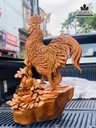 Tượng Gà Trống  (Nhất Kê) Gỗ Hương Liền Khối Cao 83 Ngang 52 Sâu 55 (cm) 1