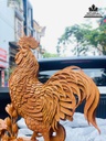 Tượng Gà Trống  (Nhất Kê) Gỗ Hương Liền Khối Cao 83 Ngang 52 Sâu 55 (cm) 2