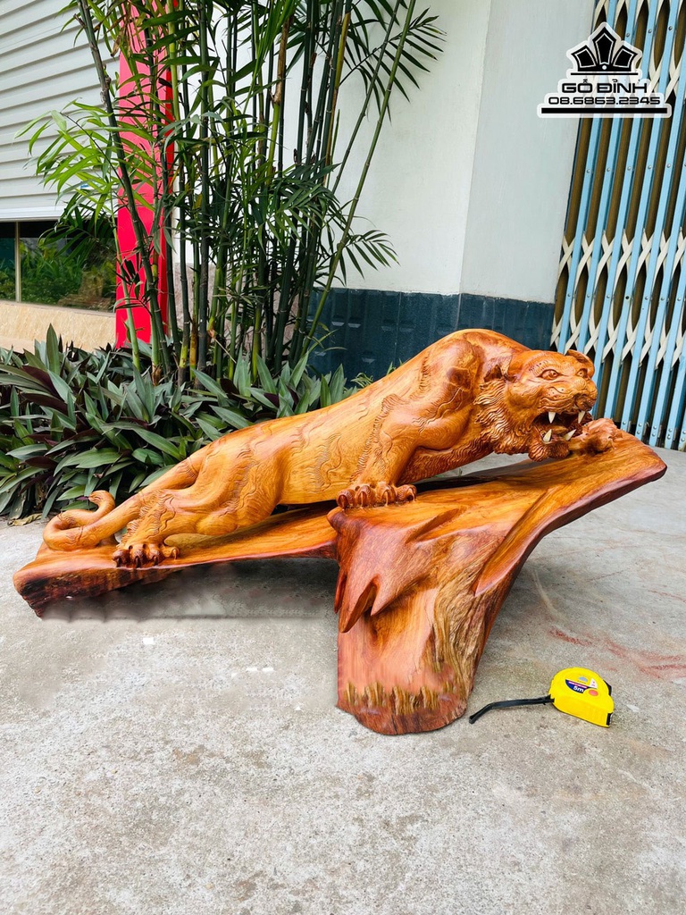 Tượng Hổ Gỗ Hương Việt Cao 50 Ngang 96 Sâu 45 (cm) 3