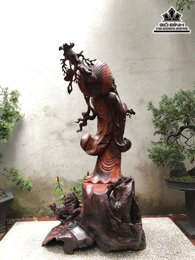 Tượng Đạt Ma Sư Tổ Gỗ Trắc Cao 126 Ngang 60 Sâu 48 (cm) 1