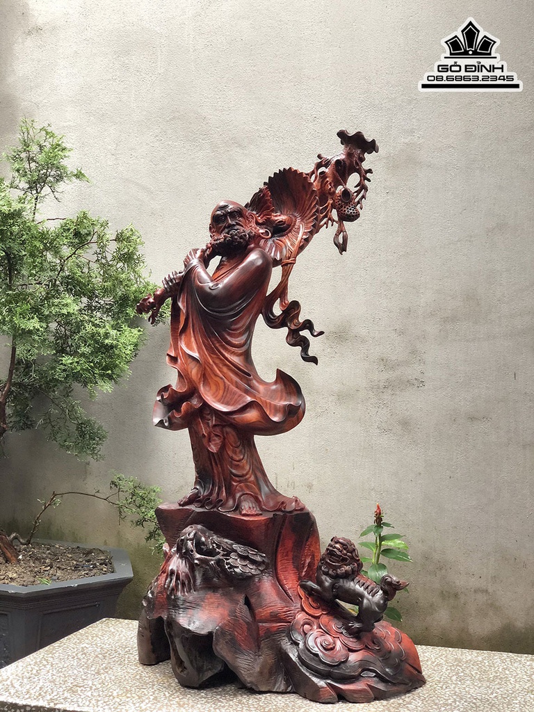 Tượng Đạt Ma Sư Tổ Gỗ Trắc Cao 126 Ngang 60 Sâu 48 (cm) 2