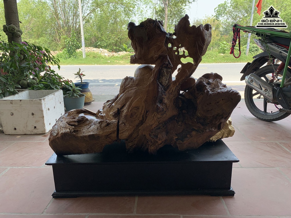 Tượng Phật Di Lặc Tam Phúc Gỗ Hương Cao 65 Ngang 100 Sâu 44 (cm) 1