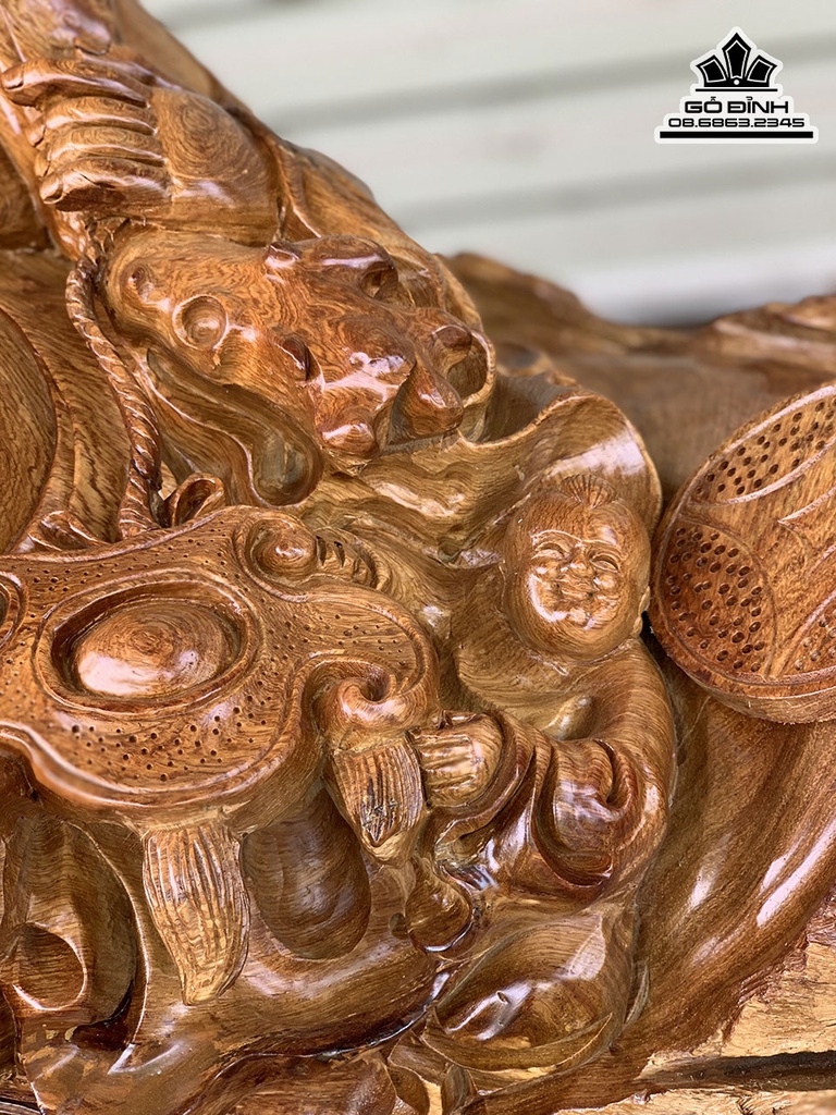 Tượng Phật Di Lặc Tam Phúc Gỗ Hương Cao 65 Ngang 100 Sâu 44 (cm)4