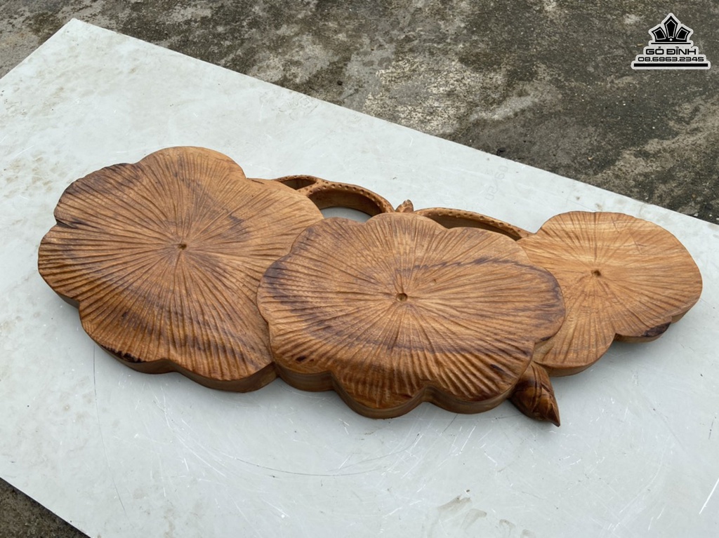 Khay Trà Sen Gỗ Ngọc Am Dày 63 Rộng 26 Dày 6 (cm) 2
