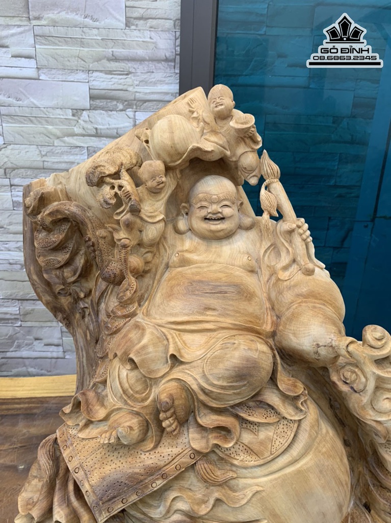 Tượng Phật Di Lặc Gỗ Ngọc Am Cao 56 Ngang 50 Sâu 31 (cm) 0