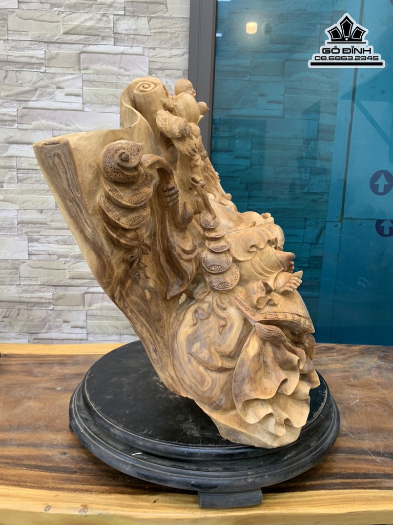 Tượng Phật Di Lặc Gỗ Ngọc Am Cao 56 Ngang 50 Sâu 31 (cm) 3