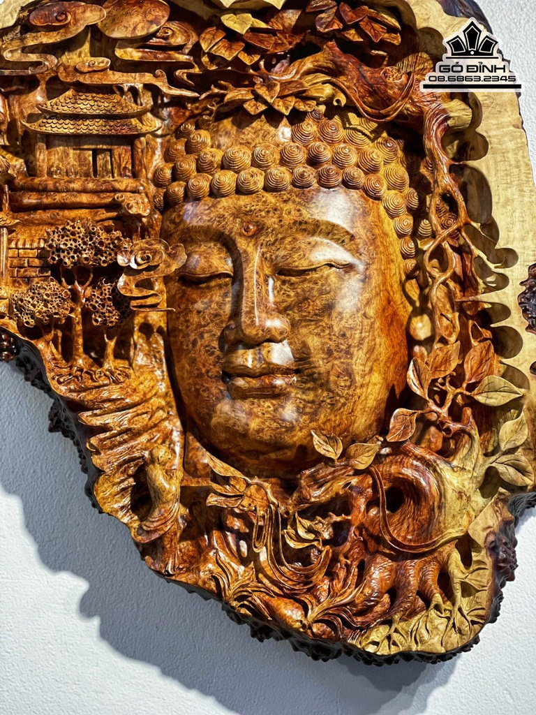 Tranh Gỗ Tranh Diện Phật Gỗ Hương Cao 63 Ngang 60 Dày 9 (cm) 1