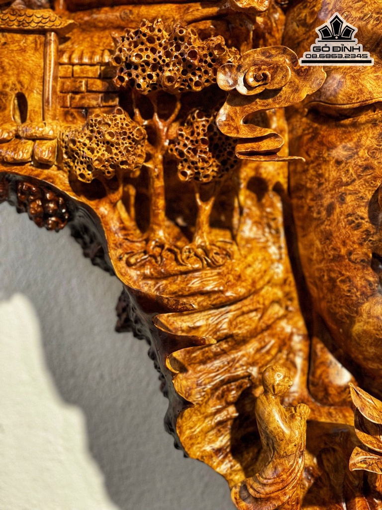 Tranh Gỗ Tranh Diện Phật Gỗ Hương Cao 63 Ngang 60 Dày 9 (cm)3