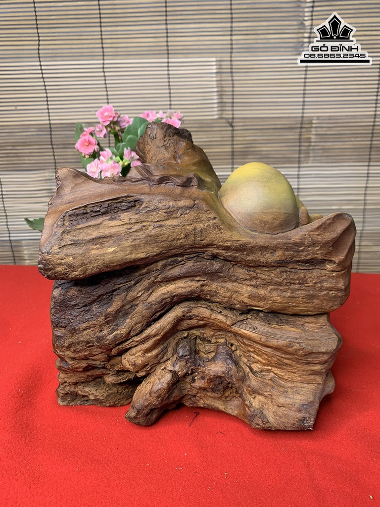 Tượng Phật Di Lặc Gỗ Nu Bách Xanh Cao 20 Ngang 21 Sâu 15 (cm) 0