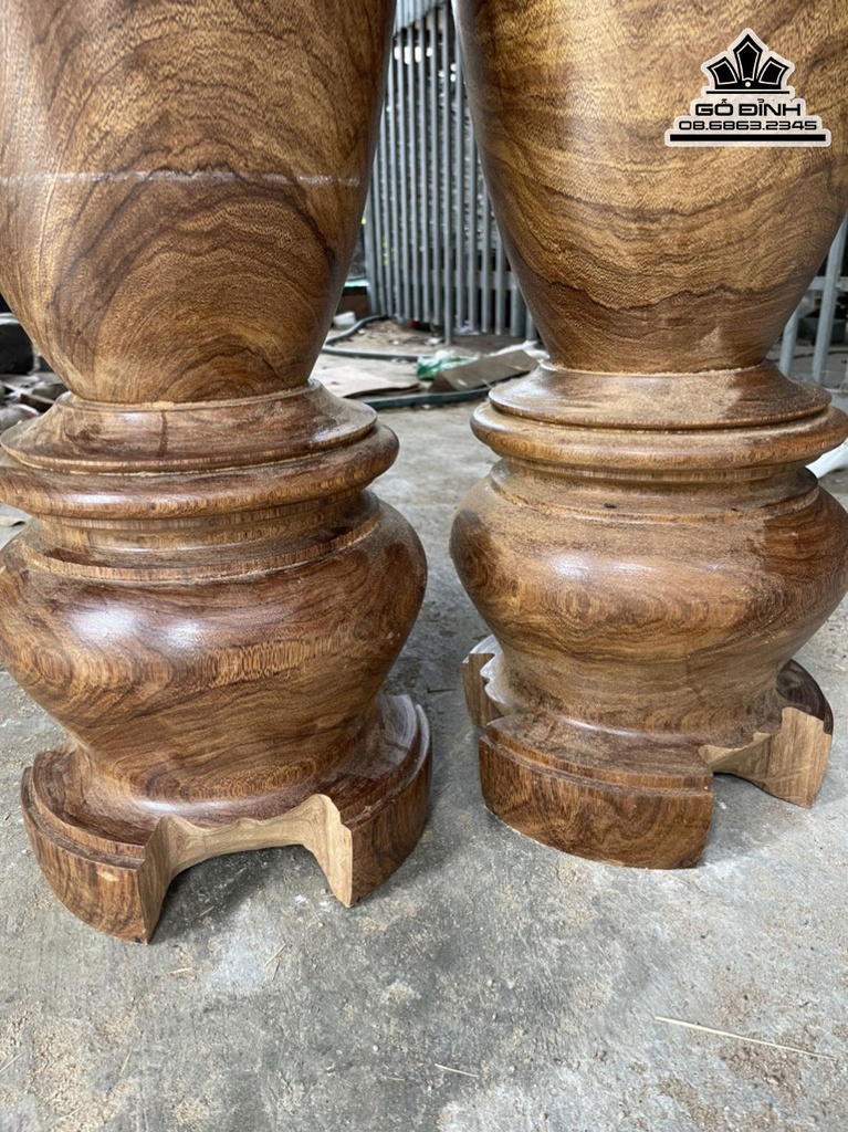 Cặp Lục Bình Gỗ Ké Đá cao 109 Đường Kính  27 (cm) 3
