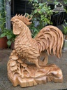 Tượng Gà Trống (Nhất Kê) Gỗ Ngọc Am Cao 48 Ngang 41 Sâu 22 (cm) 1
