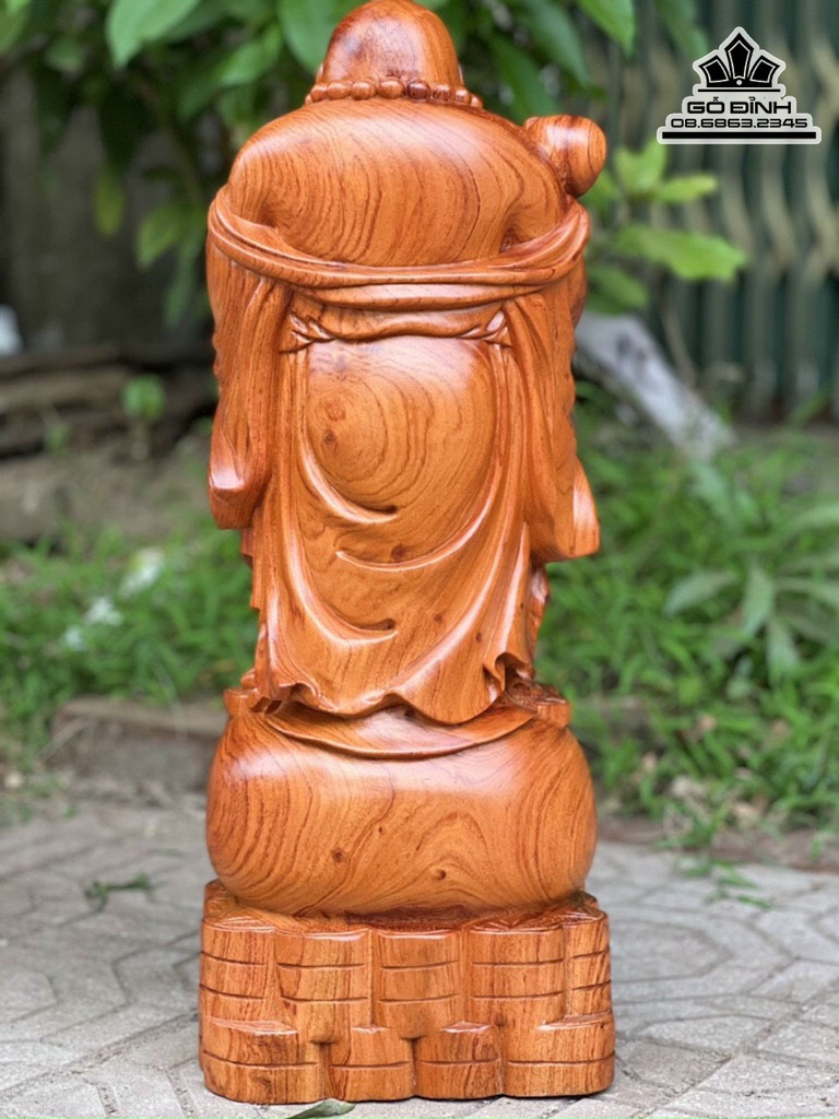Tượng Phật Di Lặc Đứng Bao Tiền Gỗ Hương cao 60 Ngang 23 Sâu 19 (cm) 1