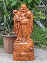 Tượng Phật Di Lặc Đứng Bao Tiền Gỗ Hương cao 60 Ngang 23 Sâu 19 (cm) 2