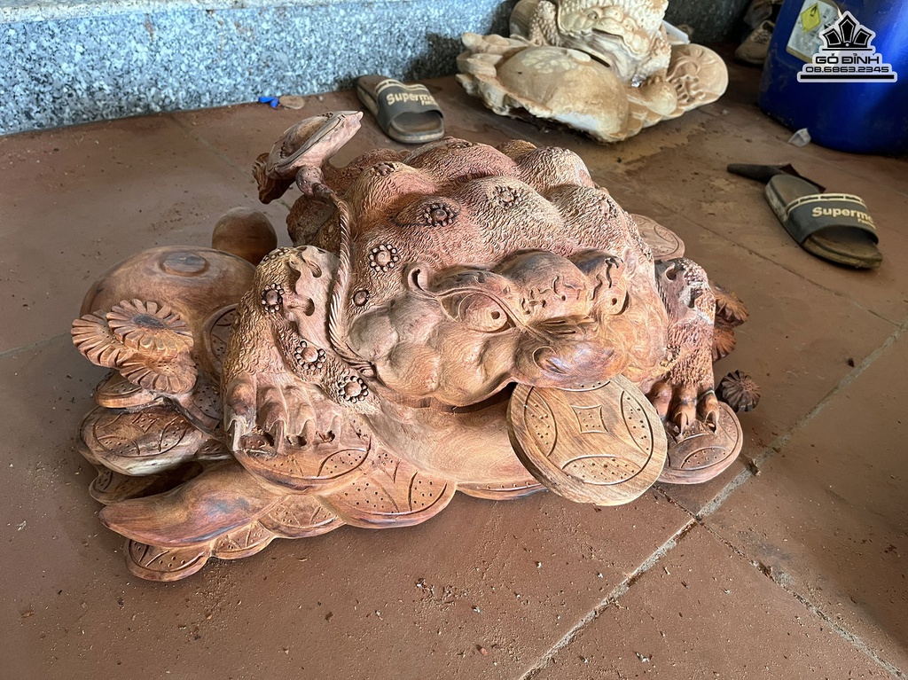 Tượng Cóc Gỗ Hương Việt Cao  60 Ngang 42 Sâu 20 (cm) 0