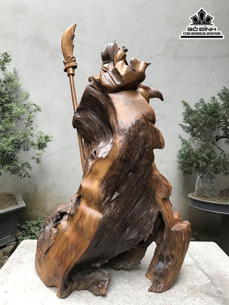 Tượng Quan Công Gỗ Bách Xanh Cao 110 Ngang 78 Sâu 46 (cm) 2