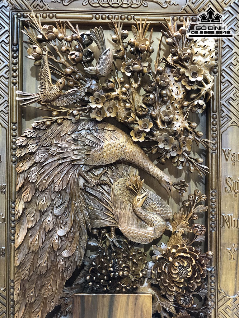 Tranh Phu Thê Viên Mãn Gỗ Ngọc Am Cao Dài 82 Rộng 48 Dày 8 (cm) 0