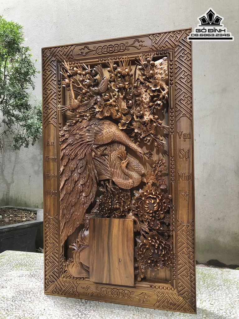 Tranh Phu Thê Viên Mãn Gỗ Ngọc Am Cao Dài 82 Rộng 48 Dày 8 (cm) 1