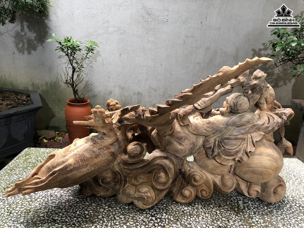 Tượng Phật Di Lặc Ngũ Phúc Ngồi Bao Tiền Gỗ Ngọc Am Cao 45 Ngang 80 Sâu 30 (cm) 0