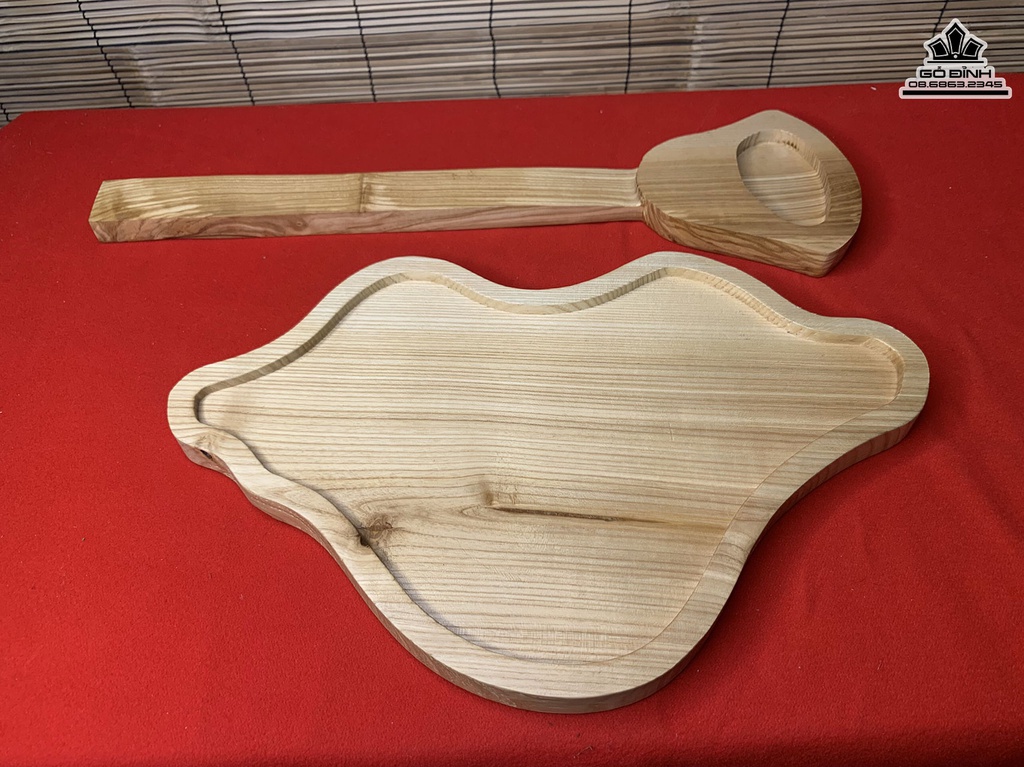 Đĩa Gỗ Lá Sen Gỗ Tần Bì Dài 35 Rộng 23 Dày 2 (cm) 0