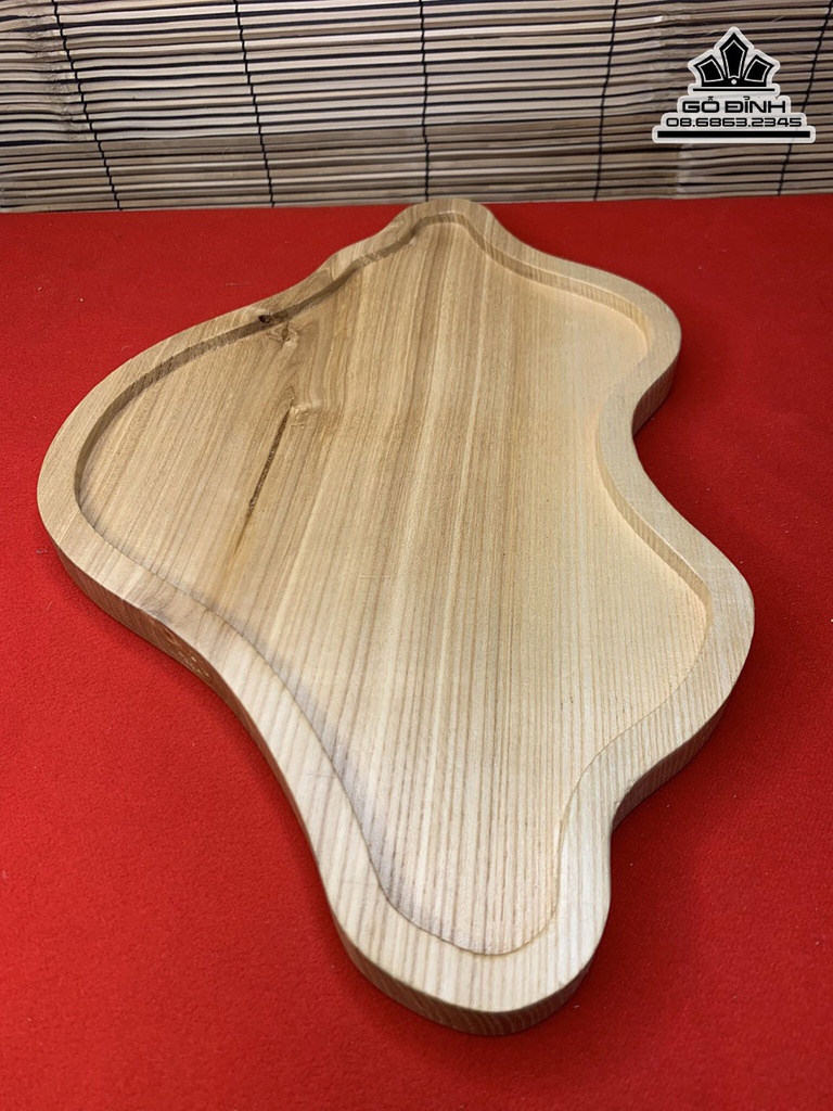 Đĩa Gỗ Lá Sen Gỗ Tần Bì Dài 35 Rộng 23 Dày 2 (cm) 3