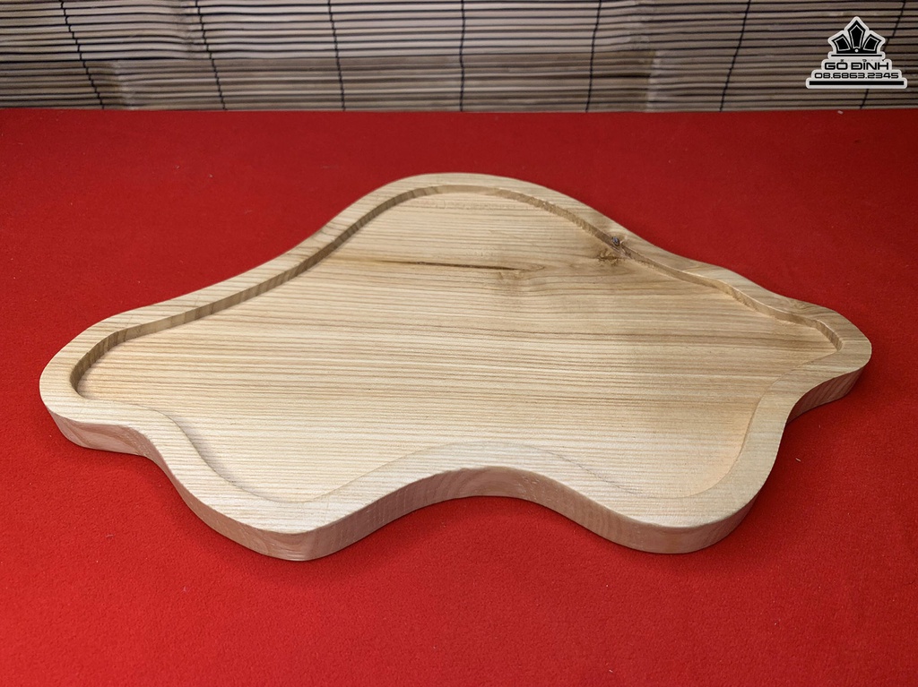 Đĩa Gỗ Lá Sen Gỗ Tần Bì Dài 35 Rộng 23 Dày 2 (cm)5