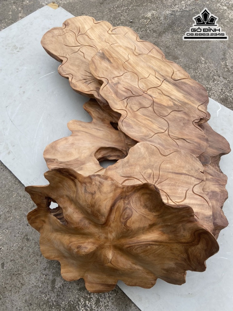 Khay Trà Sen Gỗ Ngọc Am Hà GIang Dài 78 Rộng 46 Dày 22 (cm) 1