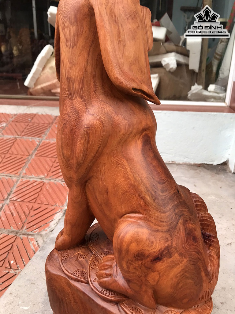 Tượng Chó Gỗ Hương Việt Cao 53 Ngang 26 Sâu 25 (cm) 1