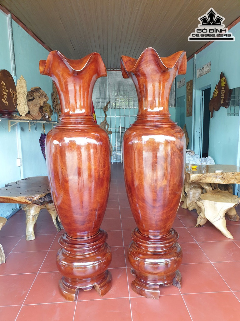 Cặp Lục Bình Gỗ Lim Cao 178 Đường Kính 50 (cm) 3