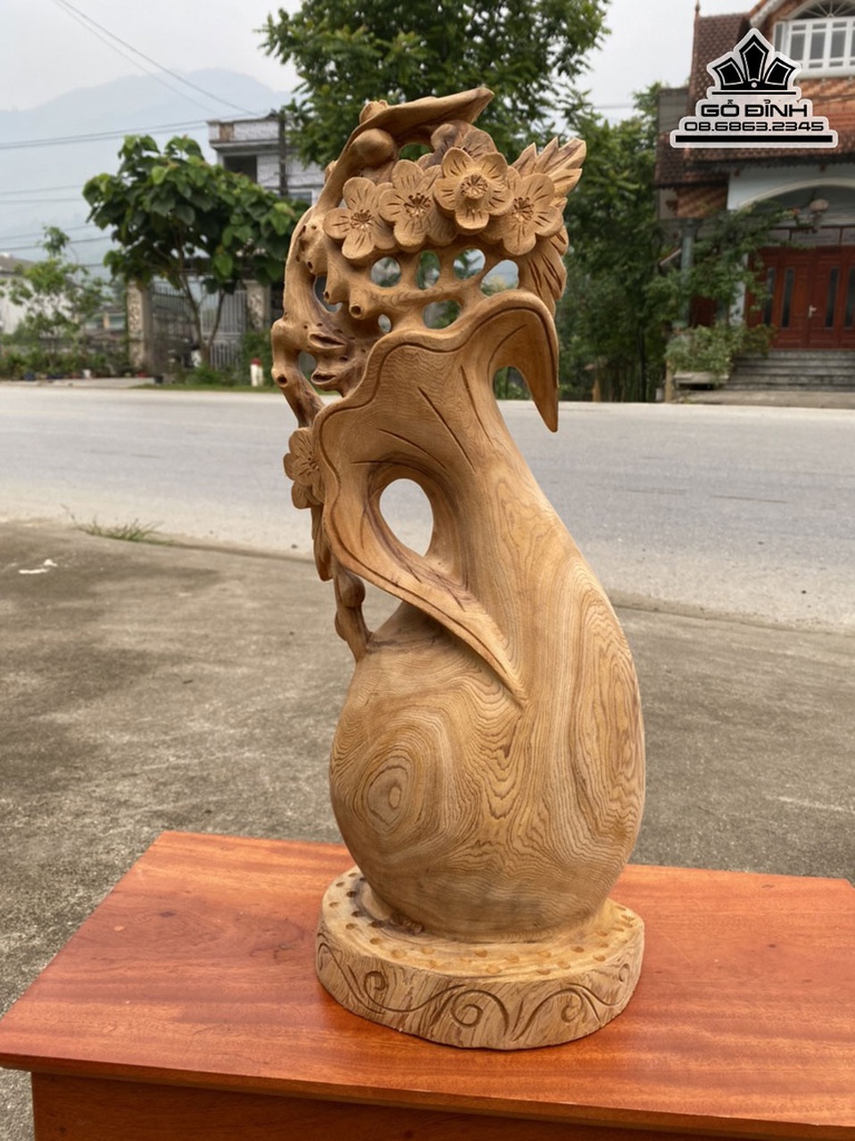 Bình Mai Gỗ Ngọc Am Hà Giang Cao 51 Ngang 21 Sâu 18 (cm) 0