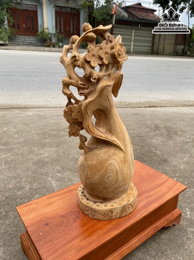 Bình Mai Gỗ Ngọc Am Hà Giang Cao 51 Ngang 21 Sâu 18 (cm) 1