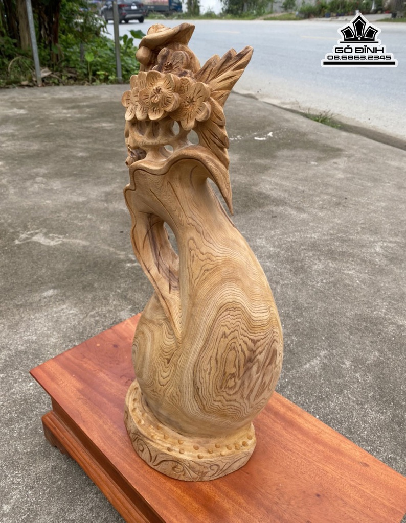 Bình Mai Gỗ Ngọc Am Hà Giang Cao 51 Ngang 21 Sâu 18 (cm) 2