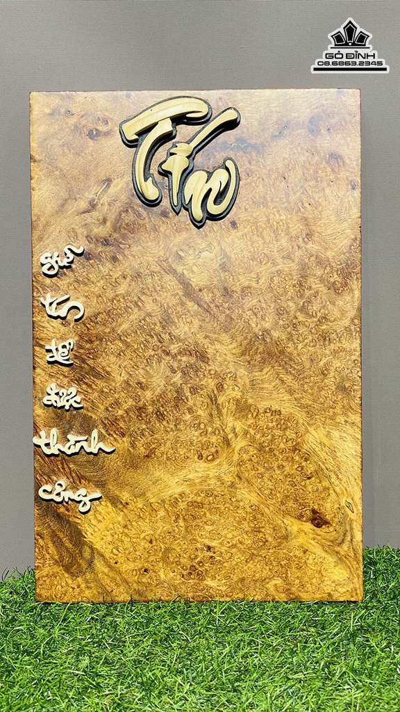 Tranh Gỗ Tranh Chữ Nhân Nghĩa Lễ Tín Trí Gỗ Nu Hương Cao 38 Ngang 25 Dày 1 (cm) 3