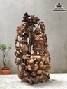 Tượng Di Lặc Đứng Hoa Sen Gỗ Bách Xanh Cao 80 Ngang 42 Sâu 33 (cm) 1