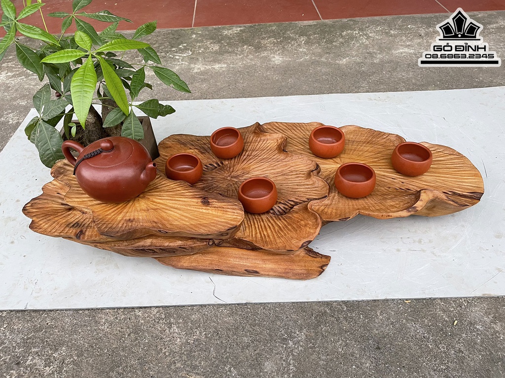 Khay Trà Gỗ Ngọc Am Hà Giang Cao 11 Ngang 68 Sâu 30 (cm) 1