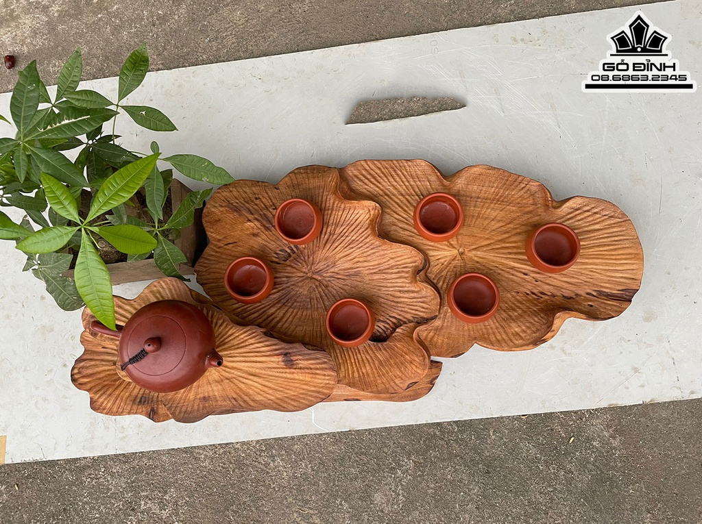 Khay Trà Gỗ Ngọc Am Hà Giang Cao 11 Ngang 68 Sâu 30 (cm) 2