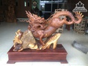 Tượng Hỏa Kỳ Lân Gỗ Hương Ôm Đá Cao 55 Ngang 98 Sâu 35 (cm) 1