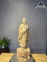 Tượng Khổng Minh Gia Cát Lượng Gỗ Ngọc Am Cao 80 Ngang 23 Sâu 16 (cm) 0