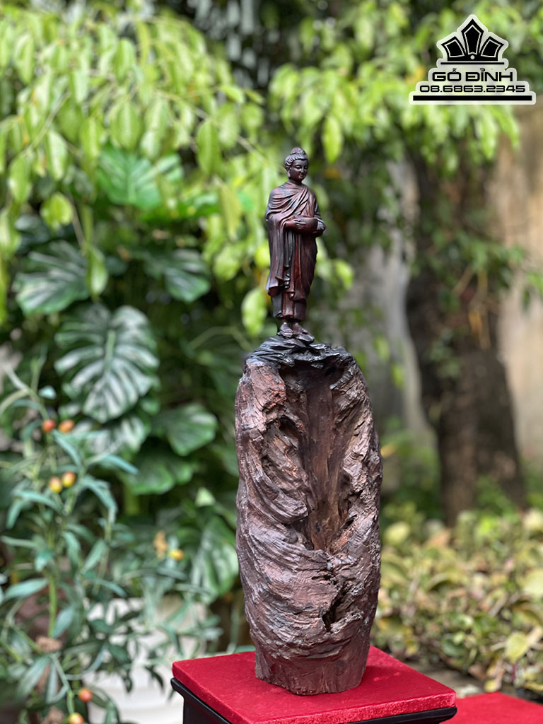 Tượng Phật Thích Ca Gỗ Trắc Cao 50 Ngang 15 Sâu 15 (cm) 0